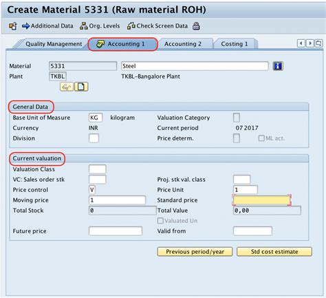 create material in sap